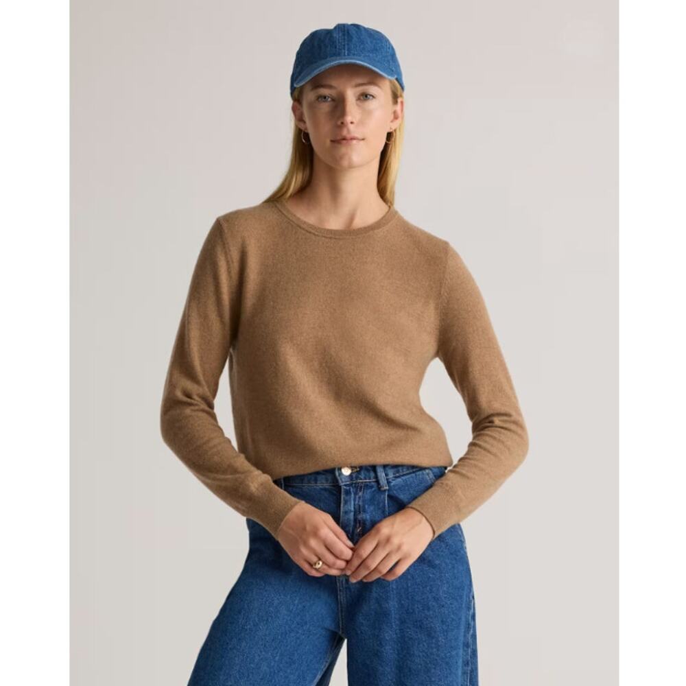 QUINCE Mongolian Cashmere Crewneck Sweater Extra Large Teak XL